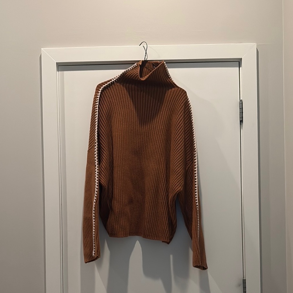 Elegant Brown Turtleneck Sweater